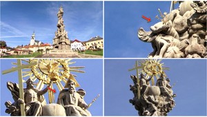 Božia ruka a hlava archanjela. Odpadli pri rekonštrukcii morového stĺpa