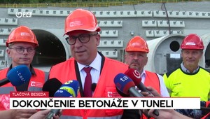 Tlačová beseda ministra dopravy k dokončeniu betonáže v tuneli Višňové