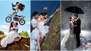 Svadobné fotografie, ktoré vznikli v ohrození života: Neuveriteľné!
