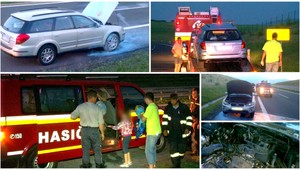 Hasiči zachraňovali z horiaceho auta rodinu s dvomi malými deťmi