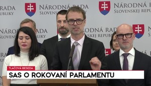 Tlačová beseda strany SaS o rokovaní parlamentu