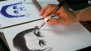 VIDEO: Muž kreslí ako tlačiareň, ale ručne!