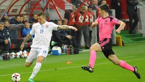 Prvé víťazstvo Slovákov v boji o MS. Škótov zdolali 3:0