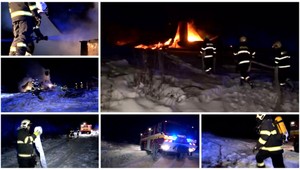 V poľovníckej chate zhoreli aj zbrane. Zasahujúcim hasičom zapadla v snehu cisterna s vodou