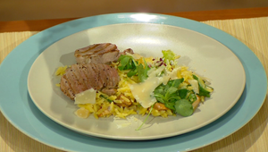 Hubové cestovinové rizoto s panenkou