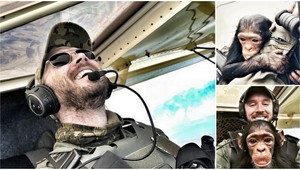 VIDEO: Unikátna záchrana malého šimpanza, pobehoval po kabíne lietadla