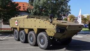 Na Slovensko dorazilo prvé obrnené vozidlo Patria AMV XP 8x8. Predstavené bude na výstave IDEB 3.-5. októbra