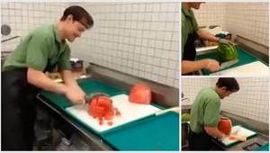VIDEO. Tento macher pokrája melón za 21 sekúnd