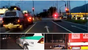 Kamera zachytila nehodu motorkára a policajtov