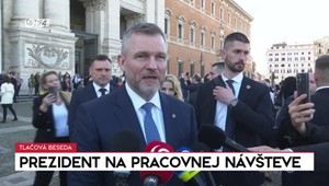 Tlačová beseda prezidenta Petra Pellegriniho z Vatikánu