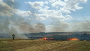 Polia v dedine pri Piešťanoch zachvátil obrovský požiar. Polícia premávku zastavila