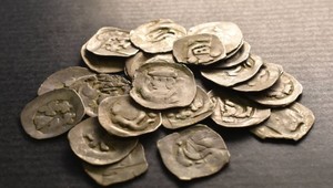 Pod vyvráteným stromom pri Piešťanoch našiel turista strieborný poklad zo stredoveku