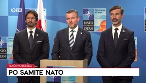 Tlačová beseda prezidenta Petra Pellegriniho po samite NATO