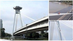 Ukrajinský Spiderman vyliezol na most SNP