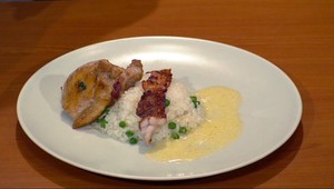 Kuracie stehná s hráškovou ryžou