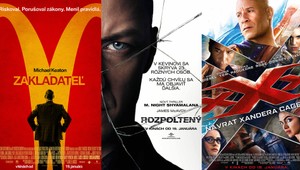 Kinopremiéry tretieho januárového týždňa: Skutočný príbeh muža, ktorý stojí za úspechom McDonald´s, horor o psychopatovi mnohých tvárí a návrat akčného hrdinu v podaní Vina Diesla