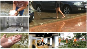 Veľké krúpy, zaplavené ulice a zničená úroda. Michalovce zasiahla silná búrka