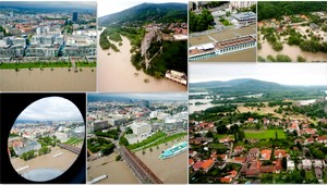 LETECKÉ ZÁBERY. Bratislava z vrtuľníka, samá voda