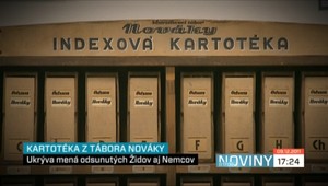 Kartotéka z tábora Nováky, v ktorej sú Židia spolu s Nemcami
