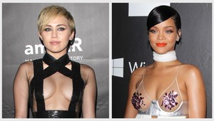 Miley a Rihanna ukázali prsia: Ktorej z nich vykukli bradavky?
