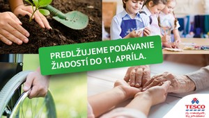 Grant z Nadácie Tesco je tu. Termín prihlasovania predĺžený!