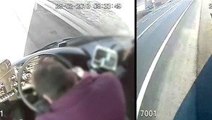 Havária autobusu. Šofér odpadol za volantom