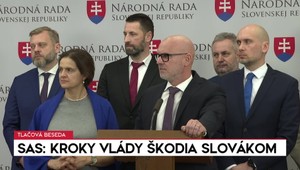 Tlačová beseda strany SAS: Kroky vlády škodia Slovákom