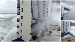 VIDEO: Ničivá vlna strhla balkóny hotela