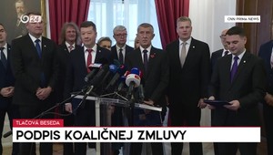 Tlačová beseda k podpisu koaličnej zmluvy v Česku