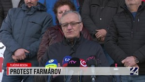 Tlačová beseda protestujúcich farmárov v Bratislave