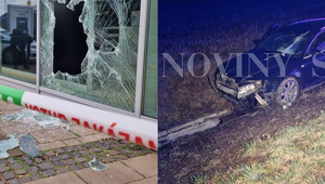 Vykradli predajňu v nákupnom centre a počas úteku havarovali. Polícia pátra po troch páchateľoch