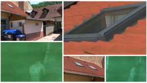 Zlodejka v dlhej sukni zdolala strmú strechu s ťažkým trezorom v ruke