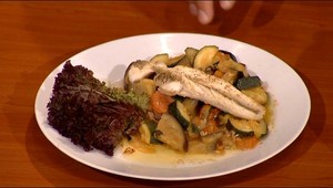 Rattatouille s pečeným zubáčom na masle