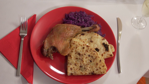 Hlavné jedlo: Hnedá, červená a žltá