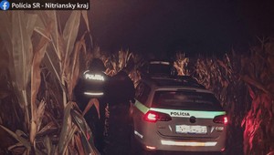 Unikajúce auto zastavila až streľba z policajnej pištole. Skončilo v kukuričnom poli