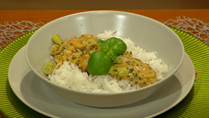 Kari omáčka s krevetami a basmati ryžou