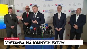 Tlačová beseda premiéra a ministra dopravy k výstavbe nájomných bytov