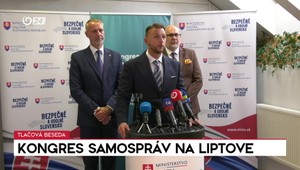 Tlačová beseda Matúša Šutaja Eštoka a Richarda Rašiho po kongrese v Liptovskom Mikuláši