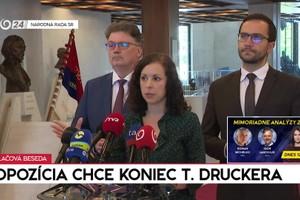 Tlačová beseda opozičných strán o odvolávaní ministra Druckera