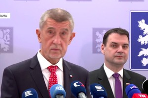 Tlačová beseda A. Babiša a P. Macinka pred samitom
