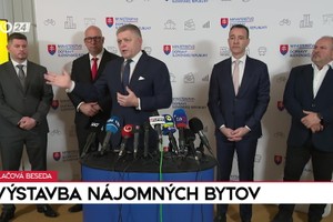 Tlačová beseda premiéra a ministra dopravy k výstavbe nájomných bytov