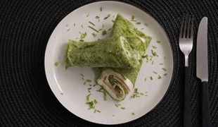Špenátové palacinky s krémovou plnkou