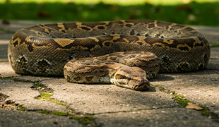 Na prechádzke so psom žena narazila na obrovského pytóna