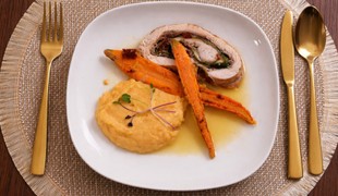 Morčacia roláda s batátovo-zemiakovým pyré