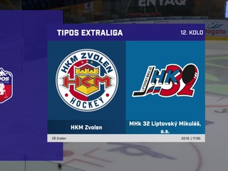 HKM Zvolen - HK 32 Liptovský Mikuláš 7:1 v 12. kole Tipos extraligy