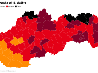 COVID AUTOMAT: Na Slovensku budú prvé okresy v čiernej farbe