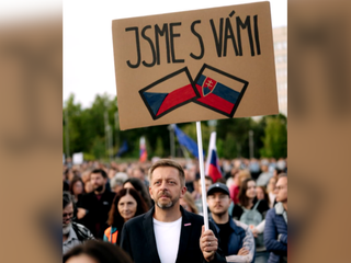 Český vicepremiér sa objavil na proteste v Bratislave, politici hovoria o zasahovaní do vnútorných záležitostí