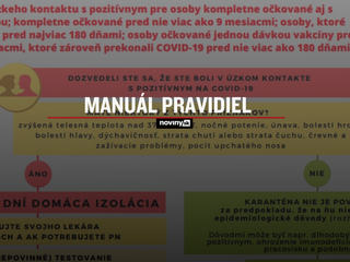 Manuál pravidiel po kontakte s pozitívnou osobou: AG samotesty platné ako PCR