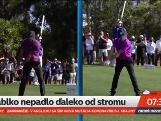 Tiger Woods predstavil syna na turnaji. Ten žiaril