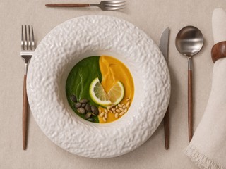 Tekvicová a špenátová polievka